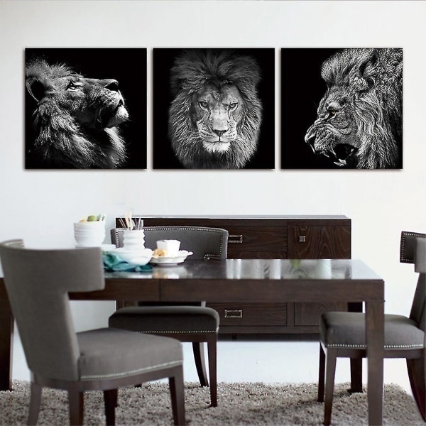 Kangasmaalaus Villieläin Leijonanpääjuliste Olohuoneen makuuhuoneen sisustukseen