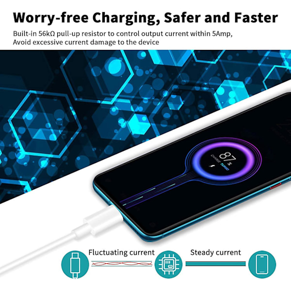 Hurtig Opladning Usb C Kabel Til Heilwiy Redmi Note 10 Pro Usb Type C Kabel 5a Turbo Opladning