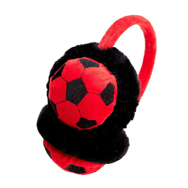 Søde børne fodbold vinter øreværn varme fuzzy imiteret pels øreklokker Termisk plys ørevarmer pandebånd til piger drenge, lys rød Bright red