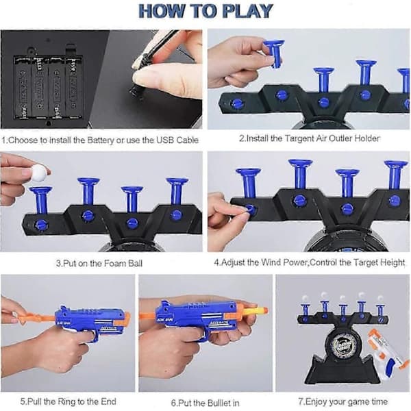 Flydende skydemål til Nerf, måltavle til Nerf Hover, skydemål, flydende dokmålssæt, elektrisk legetøj, hover flydende skydemål
