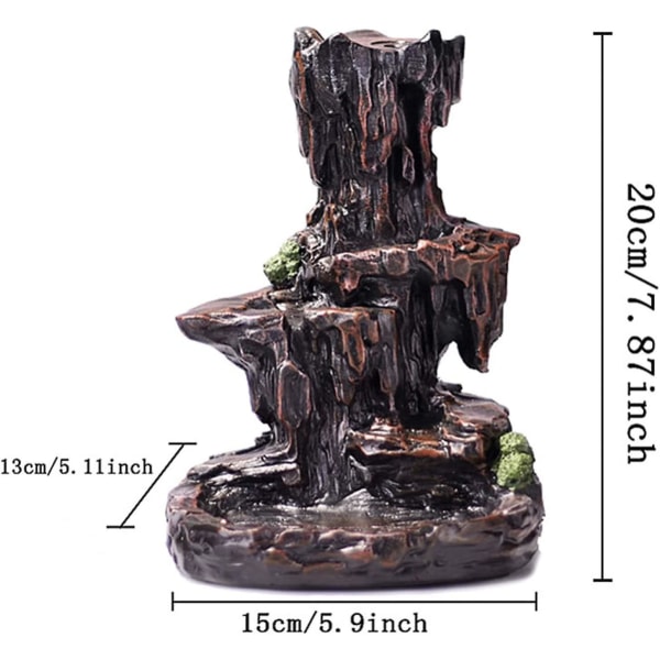 Mountain Waterfall Røgelse Brænder Backflow Røgelse Holder