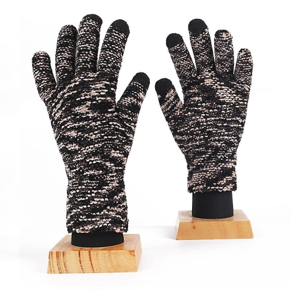 Stickade handskar "pekskärmshandskar dam, varma stickade handskar" (2 par) black dark gray light gray