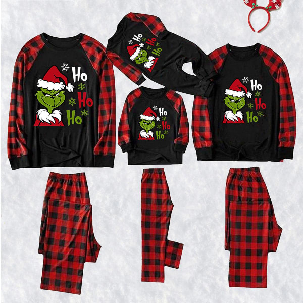 Joulun Grinch-pyjamat aikuisille lapsille perheille sopivat yöasut pyjamasarjat#tmfz01169 Mom-S