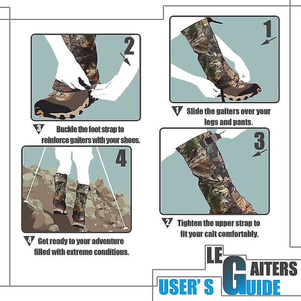 Jaktbensdamasker Vattentäta Camo snöskoskydd (l)