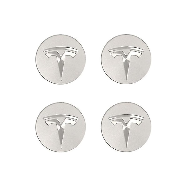 Sopii Tesla Tesla Model 3 Wheel Center Cover -logoon - musta musta etiketti (matta) (neljä pakkaus)