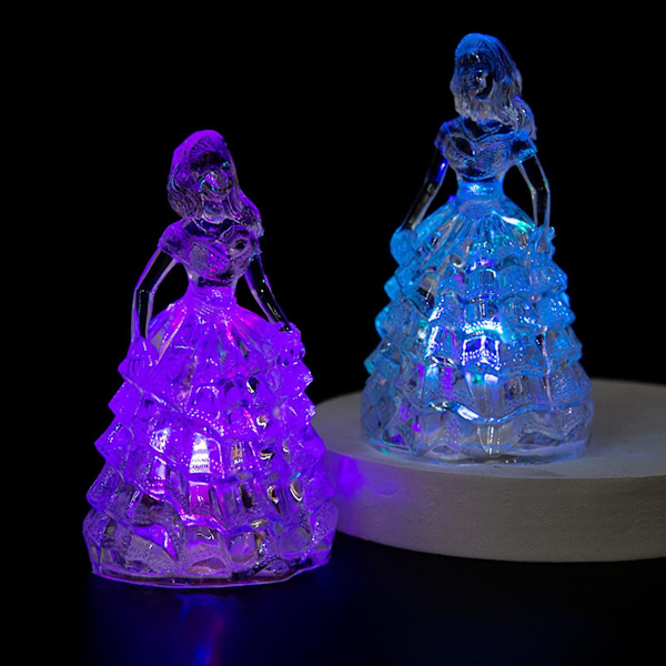 Julegave Udsalg og Clearance Ny Lysende Akryl Farverig Prinsesse Natlampe Jule Dekorativ Natlampe