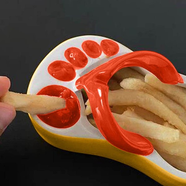Rolig keramiska tofflor Tallrik 5 fack Askfat Söta flipflops Tallrikar Serveringsfat Skål, delad tallrik Middag Lunchtallrikar Tallrikar Pi Orange