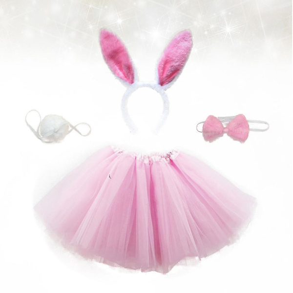 Børnetøj Kaninører Hårbøjle Børn Kaninkostume Kanin Tutu Nederdel Kanin Cosplay Nederdel