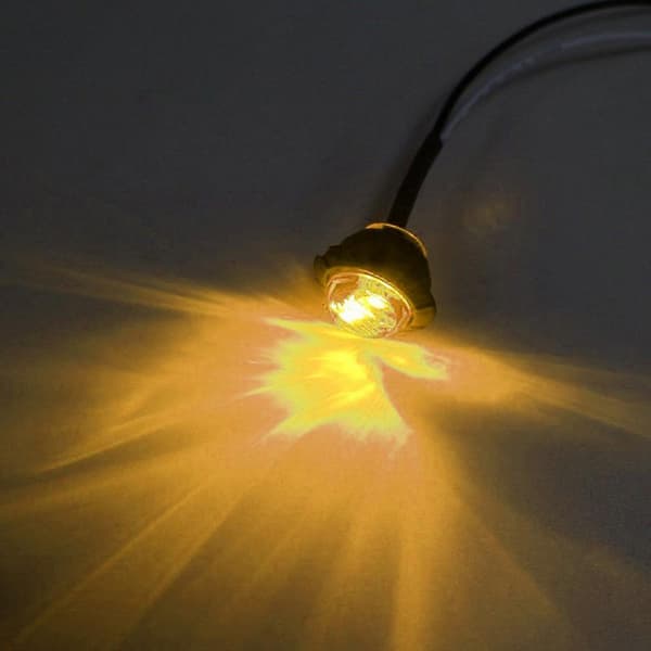 2X Mini Amber 3/4\" Runde Side 3 LED Markør Tilhenger Kule Bil Lys Vanntette