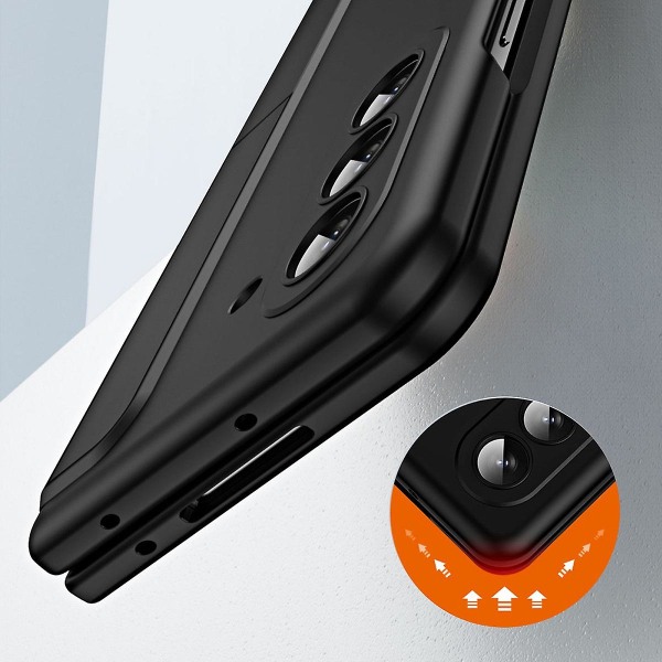 Z Fold 5 Case, Slim Pc Inbyggt case För Samsung Galaxy Z Fold 5 Med S Pen, avtagbar S Pen-hållare & Stativ Beige