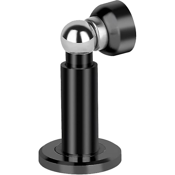 Justerbar magnetisk dørstopper, magnetisk dørstopper, 304 rustfritt stål dørholder med vegg- og gulvmontert (svart)