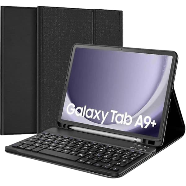 Trådløst Bluetooth-tastatur for Samsung Galaxy Tab A9 Plus - Avtakbart magnetisk deksel kompatibelt med Tablet A9 Plus [JUN]