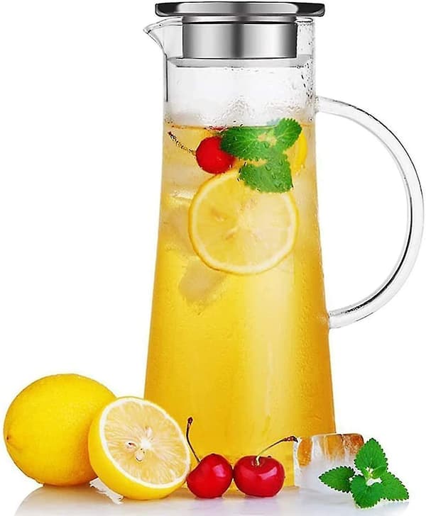 Lasikannu, 1500 ml lasikannu suojakannella