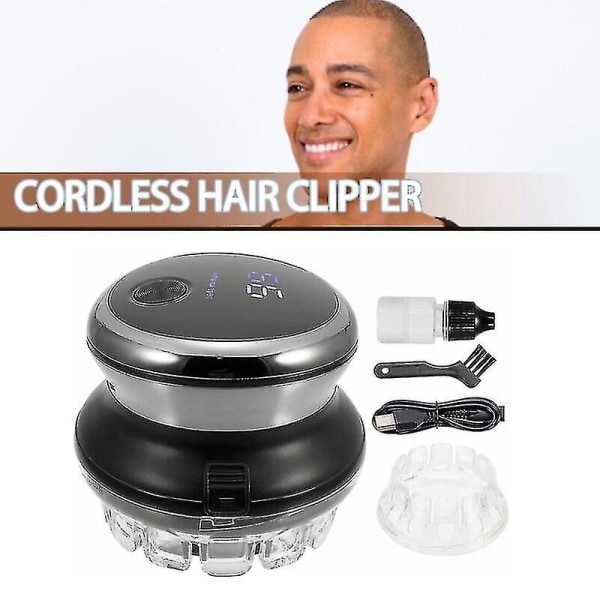 Kannettava sähköinen hiustenleikkuri 360 asteen pyörivä hiustenleikkuukone miesten parranajoon kaljuun päähän vedenpitävä Ipx6 1500mah