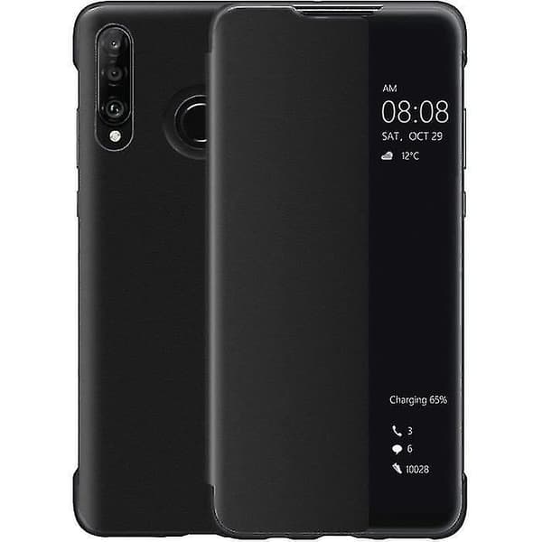 Huawei P30 Lite Etui, Smart View Lærklaff Etui, [Strømsparingsmodus][Full Beskyttelse](p30lite,bla