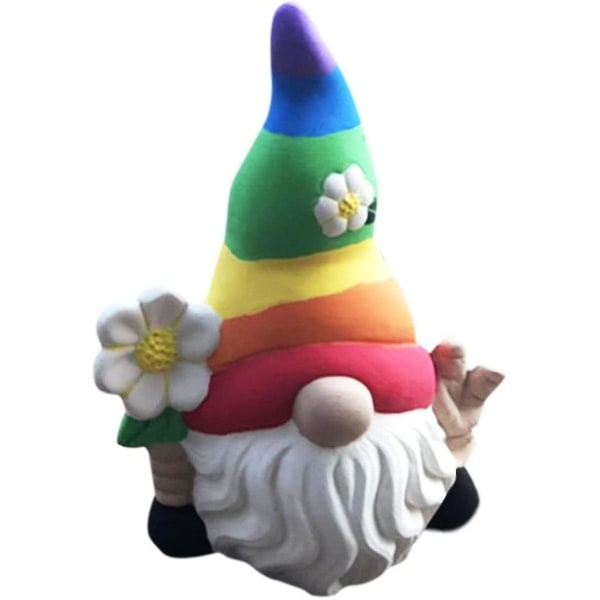 Rainbow Gnome Resin Frekk hagenisse Hagedekor Lgbtq Gavestatue Figur Gnome(flerfarget)(1stk)