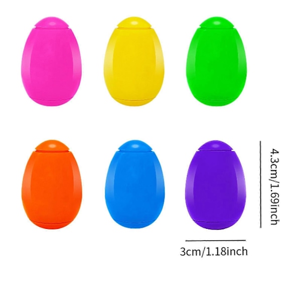 6x Påskägg Ljus Färg Finger Snurra Leksak för Barn Vuxna