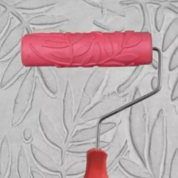 Blade Mønster Gummi Rulle Præget Tekstur Mønster Malerrulle Hjem Decor red One size