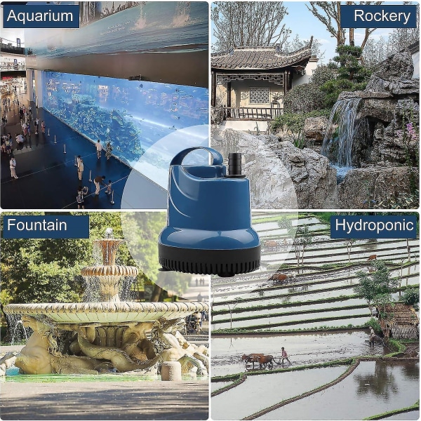 Mini vannpumpe nedsenkbar pumpe 1500l/t 20w 230v kjellervakuumpumpe 1,6m Leveringshøyde 1,8m Kabel for hage, akvarium, dam, fontene