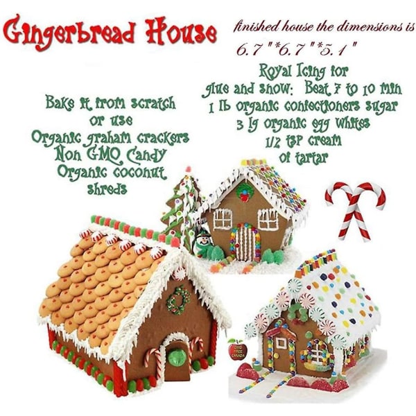 (sett med 10) Gingerbread House Cookie Cutter Sett, Bake Your Own Small Christmas House Kit, Chocolate House, Haunted House
