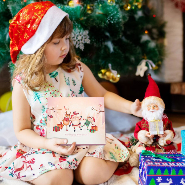 Nedtellingskalender Smykker Blå Vare Jul Advent Gavesett For Jenter Barn Tenåringer Småbarn med 24 diy sjarm A