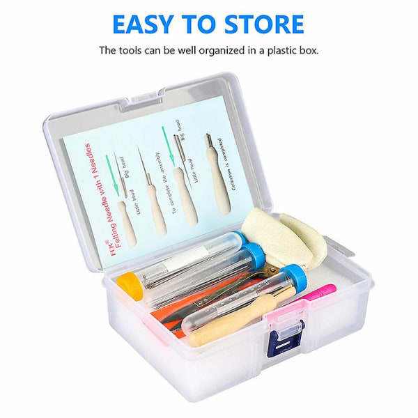 Nålfiltning Starter Kit Sæt Uld Filt Værktøjer Måtte DIY Håndværk Fremstilling Forsyning