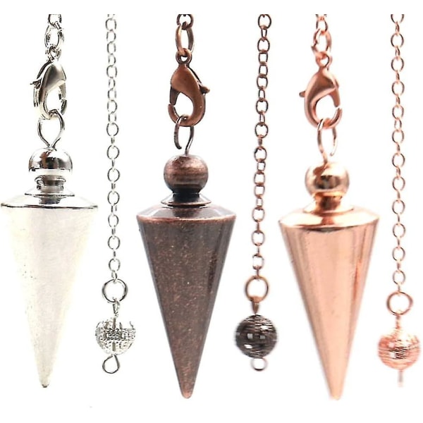 Kobber Spiritual Point Pendulum Til Divination Healing Dowsing Wicca Balancing Pointed Cone Pendel Pendel rose gold