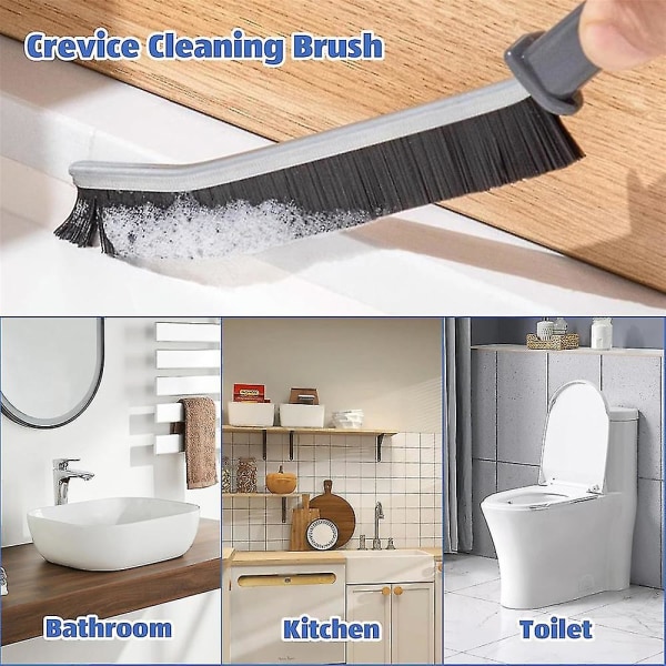 2 stk Husholdningsbrug hårde børster sprækker rengøringsbørste multifunktionel rengøringsbørste til badeværelser