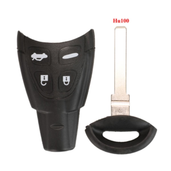 Fjernkontroll nøkkelskall for Saab 9-3 93 2003-2007 - erstatning for nøkkelfri fob-skall med 4 knapper og ubeskåret blad - smartkort Shell with wt47t
