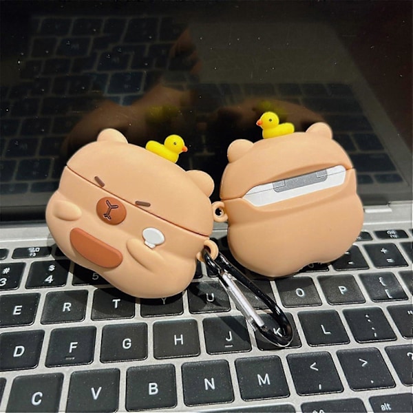 1 stk. Etui Kompatibelt med 2024 Airpods 4, Sødt Kawaii Capybara Design Etui Cover, Moderne Bærbart Øretelefon Tilbehør Blød Silikone Trådløs Øretelefon