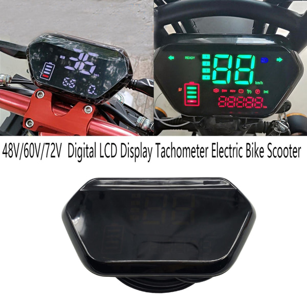 48v/60v/72v motorsykkel kilometerteller Digital LCD-skjerm Turteller LCD-hastighetsmåler for elsykkel Sc