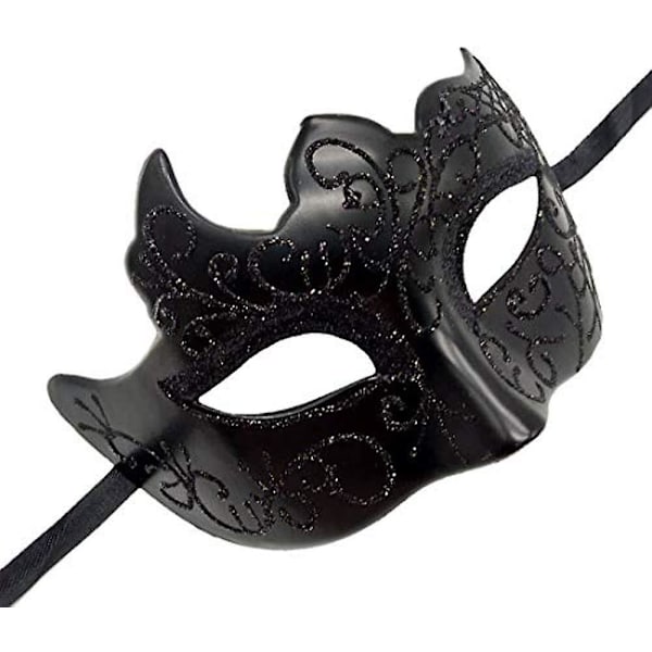 Miesten naamio, vintage venetsialainen karnevaali Halloween joulujuhlat naamiot (musta) (1 kpl)
