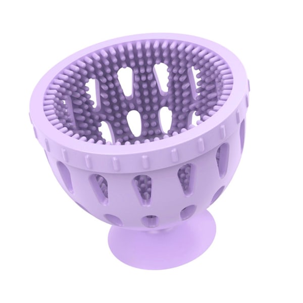 Eggrensebørste Fleksibel eggskrubber i silikon Praktisk Effektiv eggeskallvasker for hjemmebruk Purple