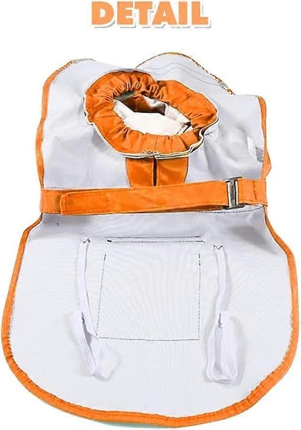 Oransje regnfrakk til hunder, justerbar stilig hundeponcho med hette og reflekterende sikkerhetsstripe for M 200g Medium