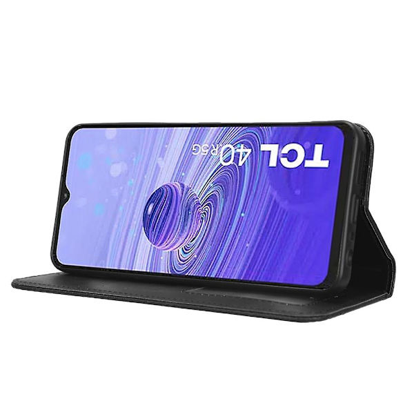 Retro Textur Telefonfodral För TCL 40R 5G, Fallskydd PU Läder Ställ Plånbok Mobiltelefon Skal