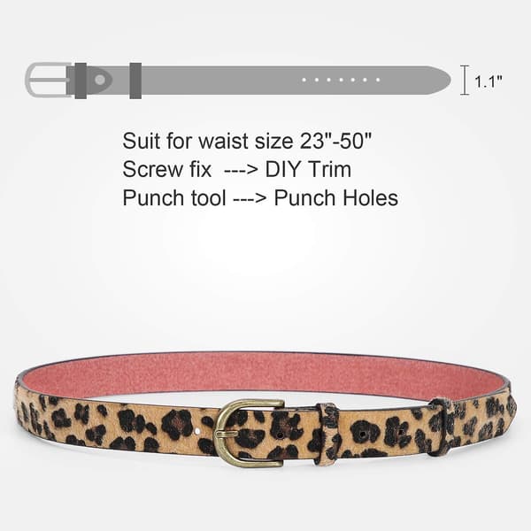 Leopardprint skinnbelte for kvinner Jeans Bukser Midjebelte til kjoler