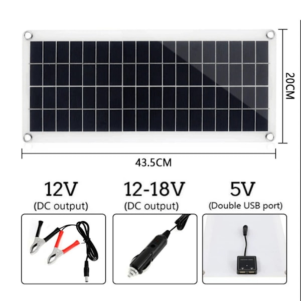 300w 12v Solpanel Kit Batterioplader 300 Watt 12 Volt Off Grid System Med 60a Controller