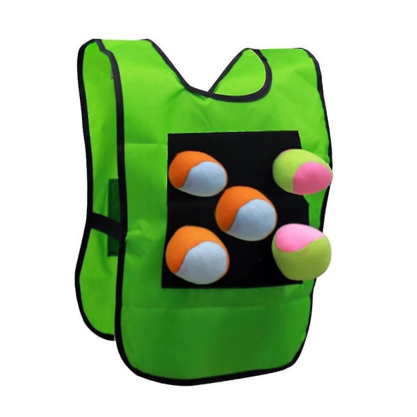 Dodgeball Sticky Vest Utendørs Kaste Spill Med 5 Baller For Barn Utendørs Aktivitet Spill Green