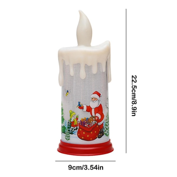 Julepynt stearinlys Led simulering flamme stearinlys julenissen snømann dekorasjon nattlys