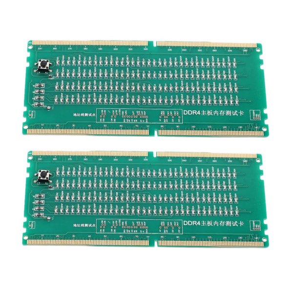 2x Ddr4 Test Card Ram Memory Slot Out Led Desktop Bundkort Reparation Analyzer Tester