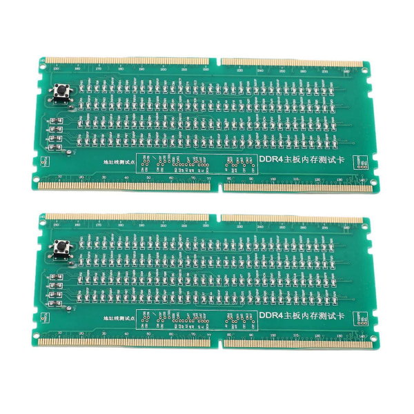 2x Ddr4 Test Card Ram Memory Slot Out Led Desktop Hovedkort Reparasjon Analyzer Tester