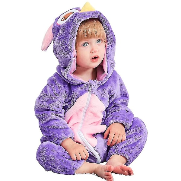 Unisex baby Vinter Höst Flanell Huva Romper Cosplay Owl 90CM