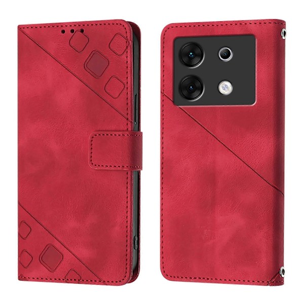 Preget PU-deksel for Infinix Zero 30 5G Red