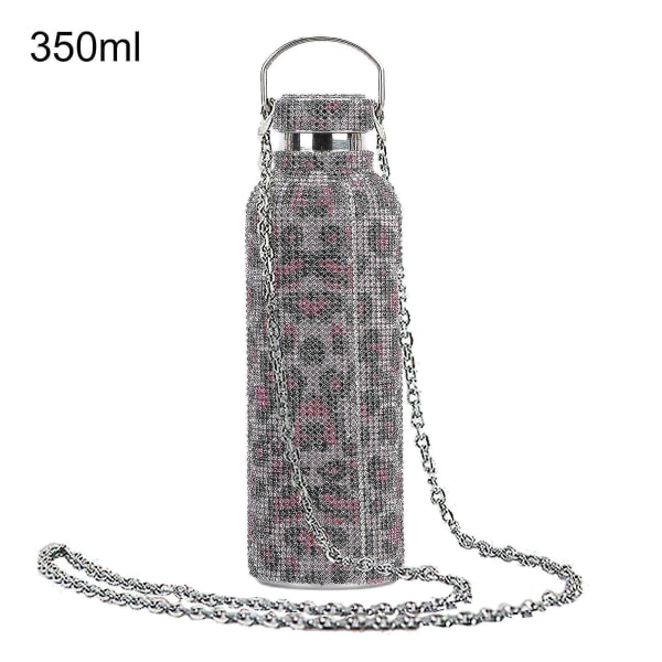 350ml/500ml/750ml isolert flaske Rhinestone innlagt termisk isolasjon Rustfritt stål Barneisolert vannkopp for reiser Pink 500ML