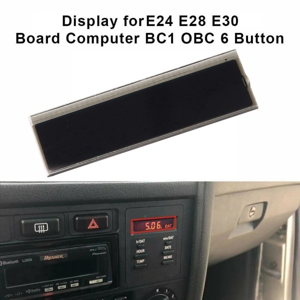 Bil LCD-skærm 6-knaps Computer On Board Display For- E28 E30 Obc 325i 318i 325ix 528 525i 535i 6