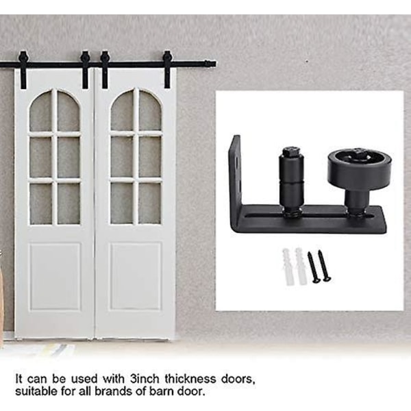 Gulvstyrer skydedør i stalddør Gulvstyr Sort gulvstyrerulle Justerbar fladskinnesæt (4,72 X 1,97 X 2,36 tommer)