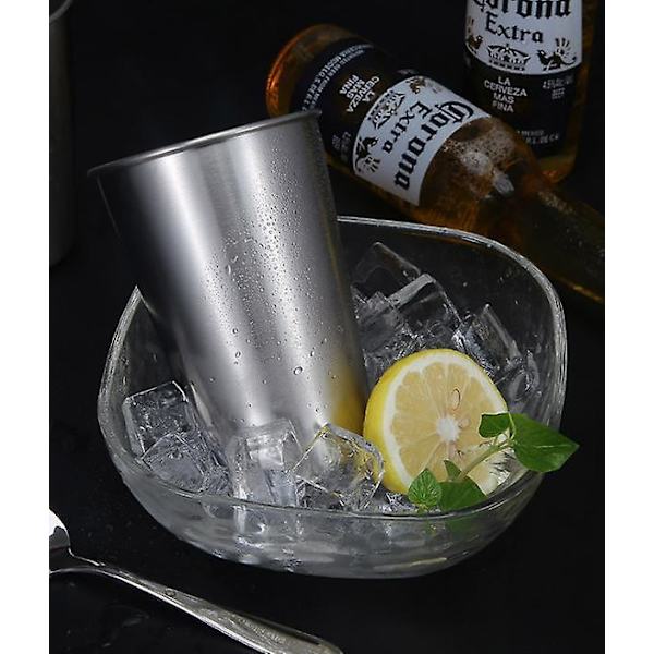 Rostfritt Stål Pintglas - Stapelbart Pintglas Resemugg - Metallmugg För Utomhusdrickande - 500ml Återanvändbar Stålmugg - Set Om 5