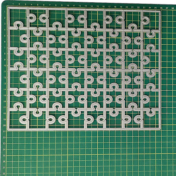 Rektangel Puslespil Metal Skære Dies Stencil Scrapbog Album Papirkort Skabelon
