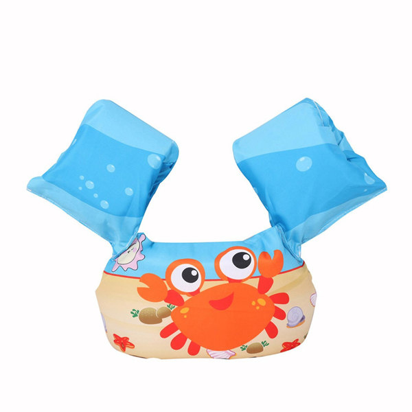 Småbørnsredningsvest Svømmevest Swim Floaties Til Småbørn Piger og Drenge Børn Svøm Orange Crab