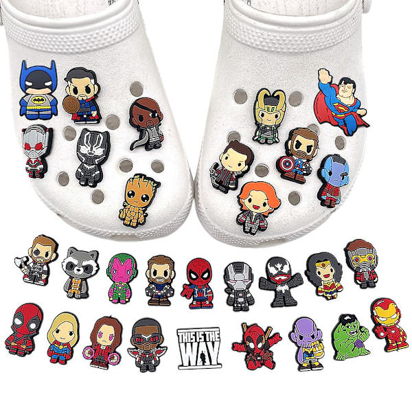 30 kpl Marvel Superhero -teemalla Crocs Kengät Charms Kenkä Sandaalit Koriste Syntymäpäivä Lahjat Kengät Asusteet Set